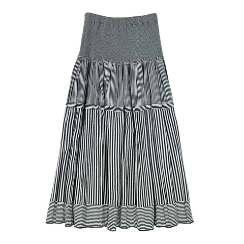NUNO Loomed Skirt: "New Stripe" (White/Black)