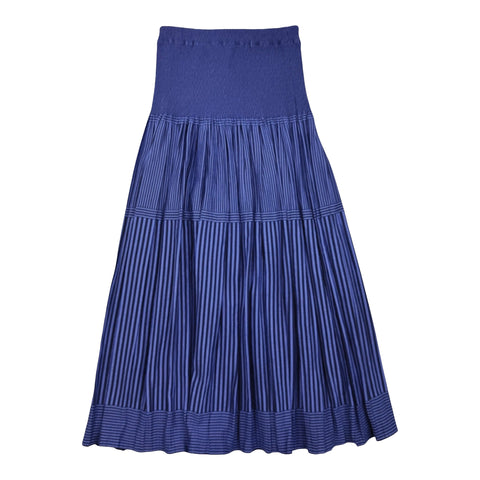 NUNO Loomed Skirt: "New Stripe" (Blue/Black)