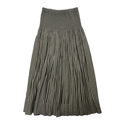 NUNO Loomed Skirt: "New Stripe" (Beige/Black)