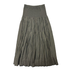 NUNO Loomed Skirt: "New Stripe" (Beige/Black)