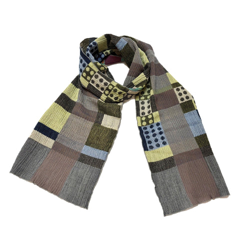 NUNO Narrow Shawl: "Sugoroku" (Blue Mix)