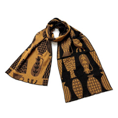 NUNO Narrow Scarf: "Water Droppers" (Black/Gold)