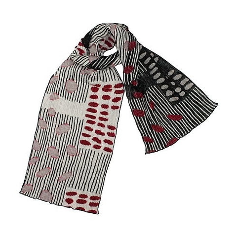 NUNO Narrow Shawl: "Bean Scatter" (Pink/White/Black)