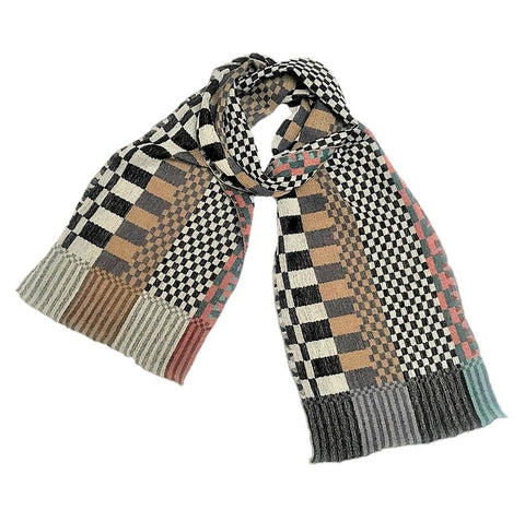 NUNO Narrow Shawl: "Checkered Checks" (Multicolored)