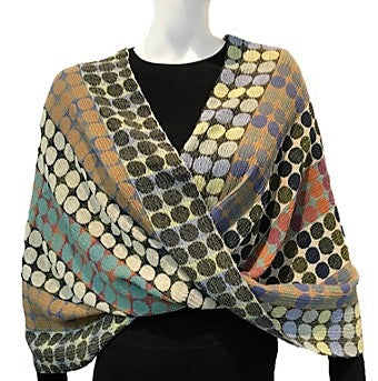 NUNO Infinity Shawl/Shrug: "Circle Bricks" (Green Mix)