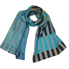 Kibiso Scarf: "Stripes and Dots" (Blue/Navy)