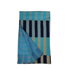 Kibiso Scarf: "Stripes and Dots" (Blue/Navy)