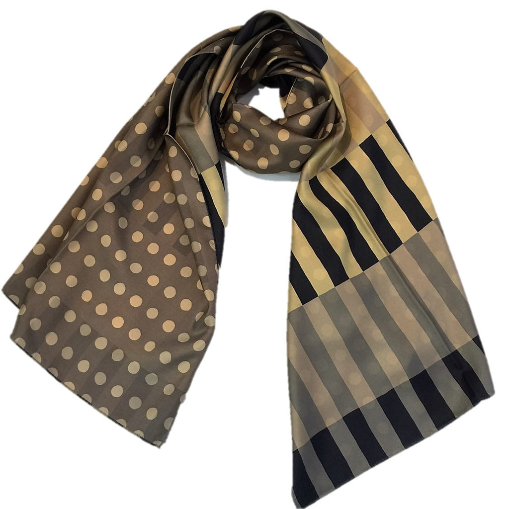 Kibiso Scarf: "Stripes and Dots" (Gold/Black)