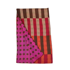 Kibiso Scarf: "Stripes and Dots" (Orange/Pink)