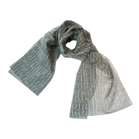 NUNO Oversized Scarf: “Kenboshi” (Gray/White)