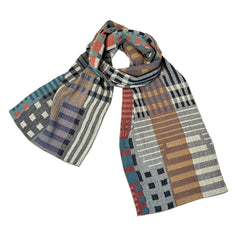 NUNO Narrow Shawl: "Landmark" (Navy Mix)