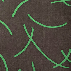 NUNO Flared Blouse: "Wool Lawn" (Green on Dark Brown)