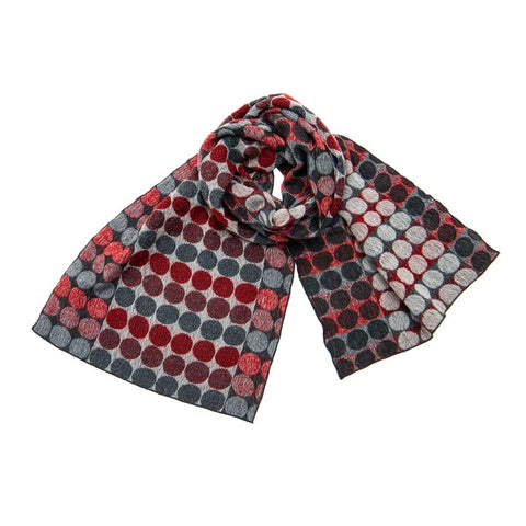 NUNO Scarf: "MaruMaru" (Red/Gray)