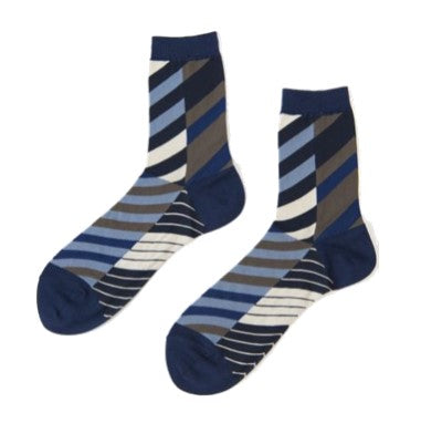 ANTIPAST Socks: "Arrow Feathers" (Navy/White)