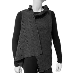 NUNO Unstructured Sleeveless Top: "Continuous Plaid" (Black)