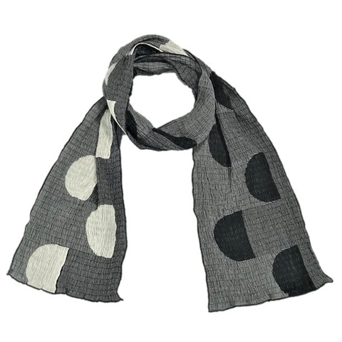 NUNO Narrow Scarf: "Pockets" (White/Black)