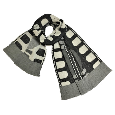 NUNO Shawl: "Roll Up" (White/Black)