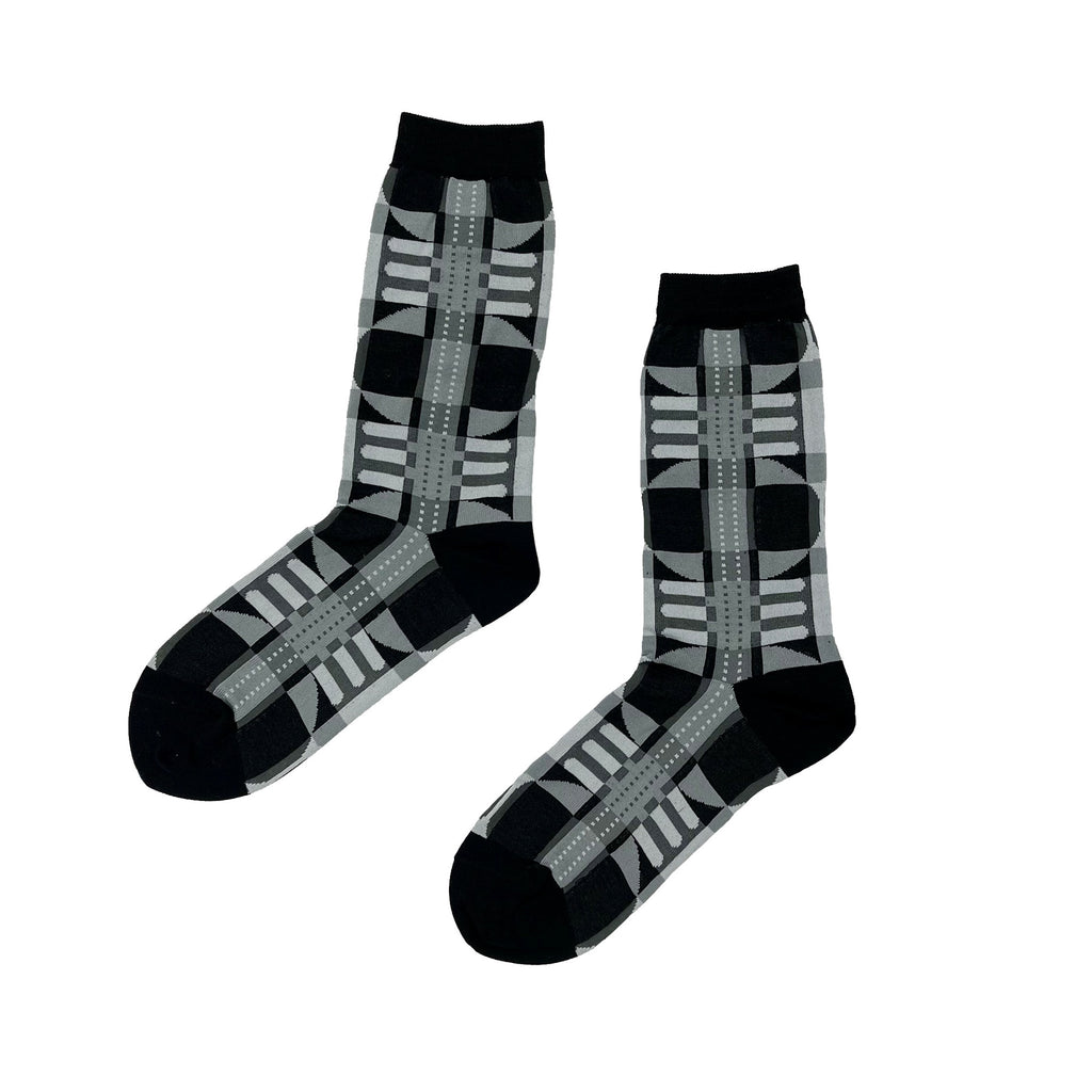 ANTIPAST Socks: "Roll Up" (Black/Beige)