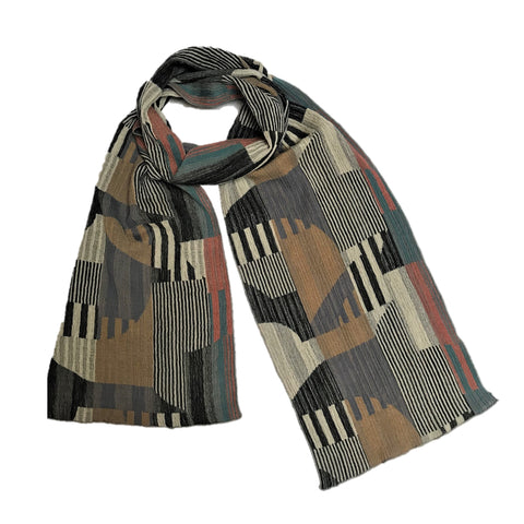NUNO Narrow Shawl: "Roof Tiles" (Gray Mix)