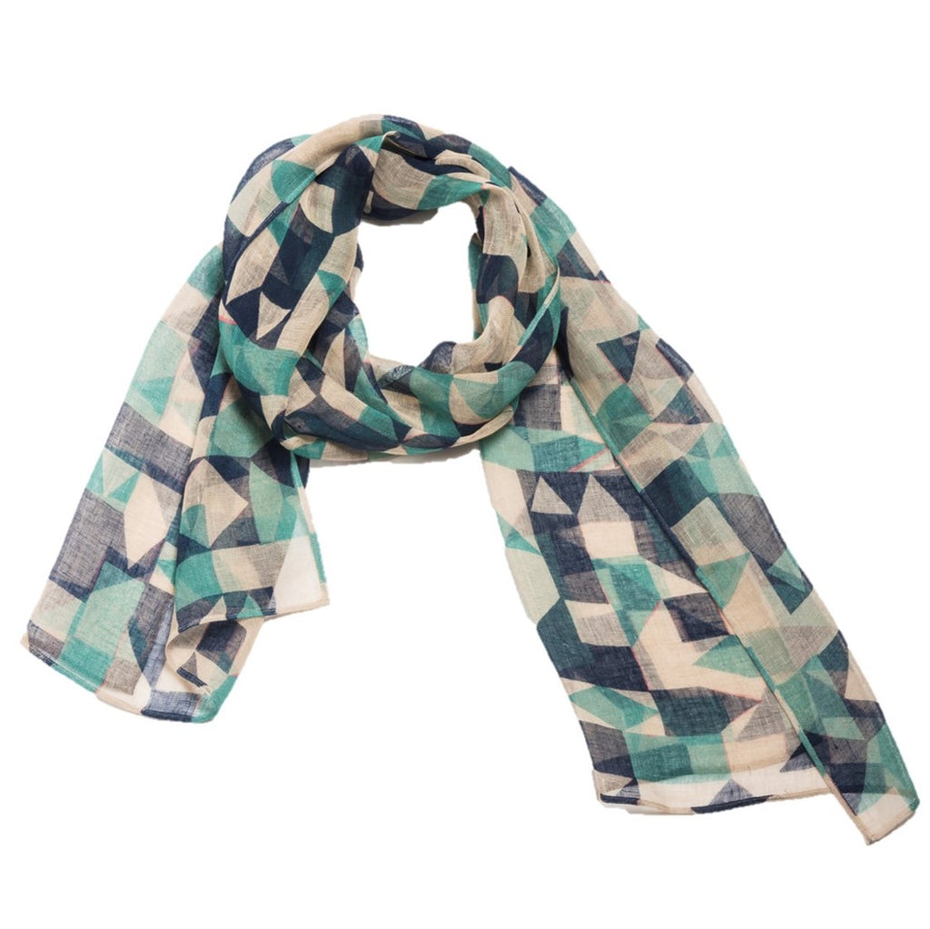NUNO Scarf: "Marquetry" (Blue/Beige)
