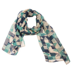 NUNO Scarf: "Marquetry" (Blue/Beige)