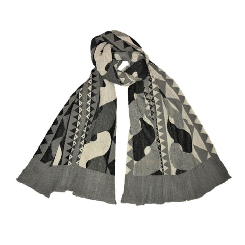 NUNO Shawl: "Rope" (Black/White)