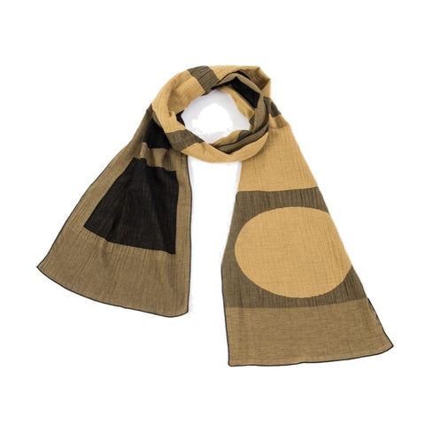 NUNO Scarf: “Ellipse and Rectangle” (Yellow/Black)