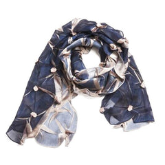 NUNO Scarf: "Tsumami Shibori" (Navy on Pink)