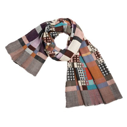 NUNO Shawl: "Sugoroku" (Red Mix)