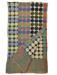 NUNO Narrow Shawl: "Circle Bricks" (Green)