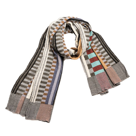 NUNO Shawl: "Prime Stripes" (Gray/Beige)