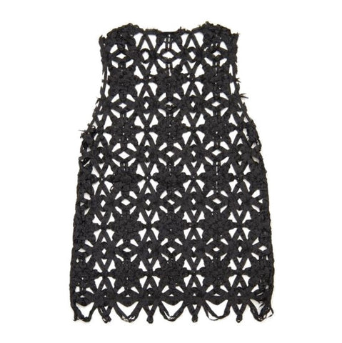 NUNO Over-Tunic: "Bobbin Flowers" (Black, Size 2)