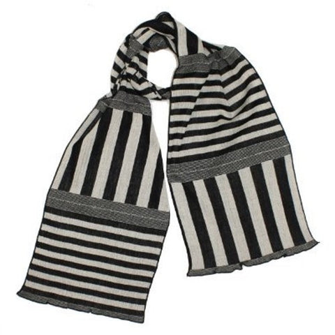NUNO Scarf: "Stripy Stripe" (White/Black, Narrow)
