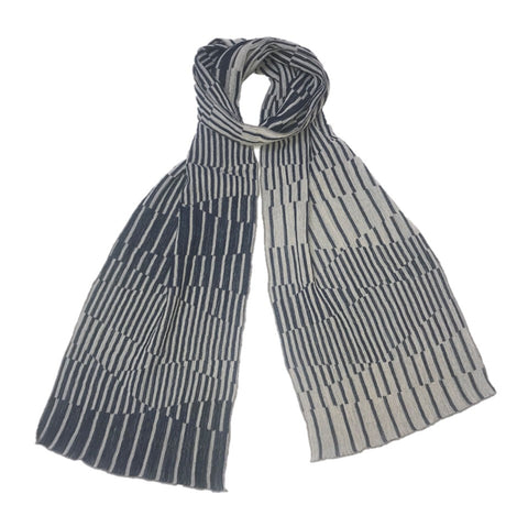 NUNO Narrow Shawl: "Surf" (Blue/White)