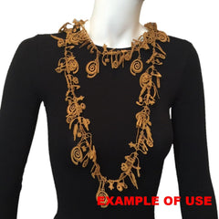 NUNO Lace Necklace: "Dunhuang" (Black)